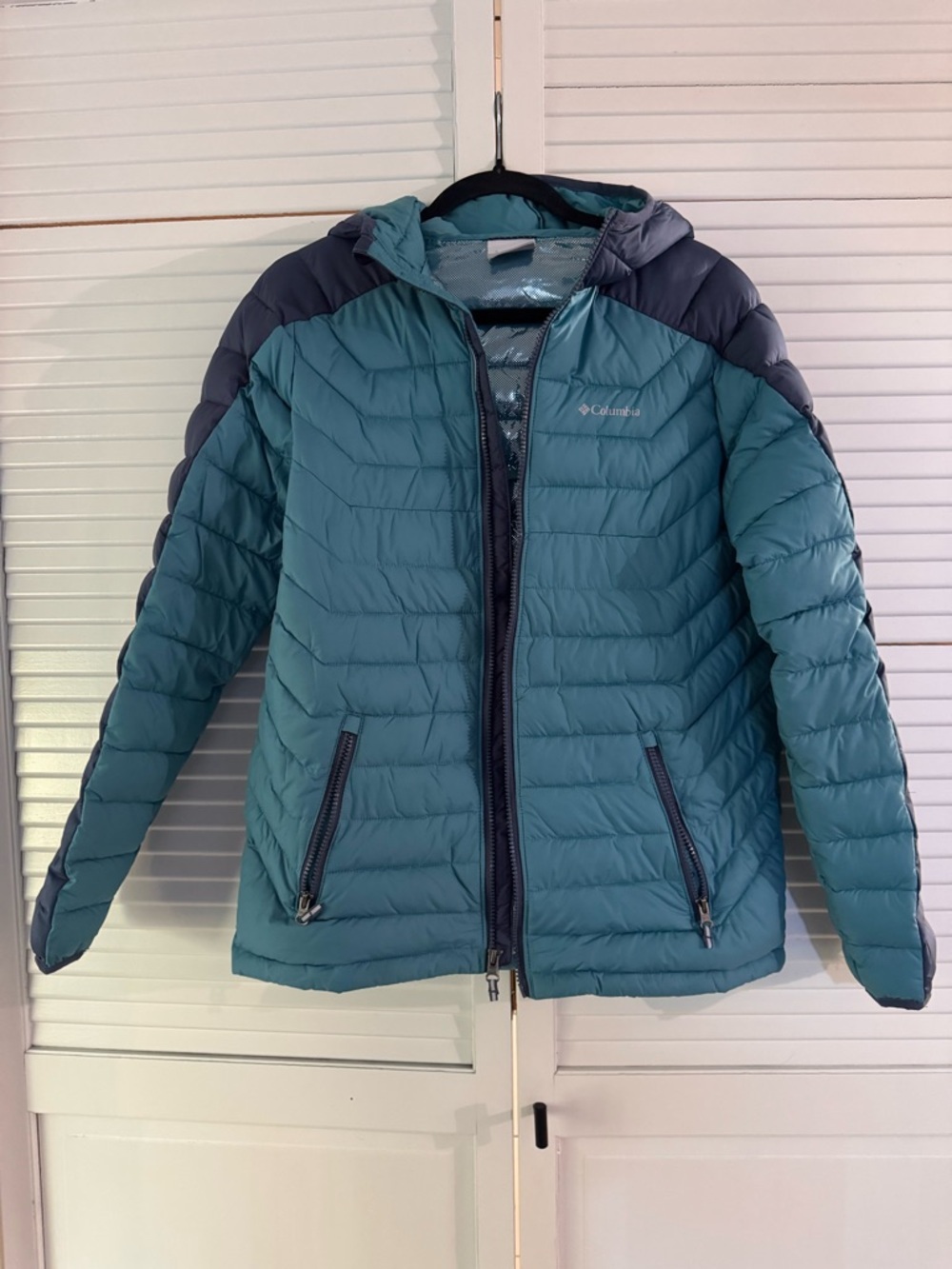 Columbia Teal Quilted Hooded Jacket